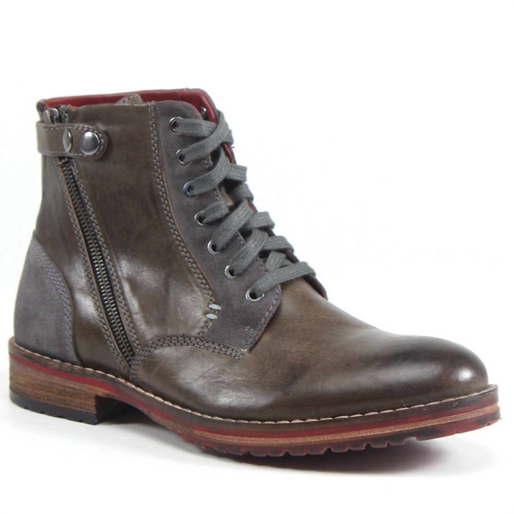 NEW DIBA TRUE men's ball of fire leather boots in grey